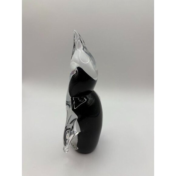 Handcrafted Vintage Kosta Boda Konstglas Sweden Black & Clear Glass Penguin - Picture 5 of 8
